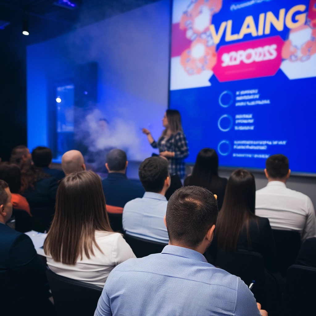A,Professional,Vaping,Advocacy,Event,With,Engaged,Participants,,A,Presenter